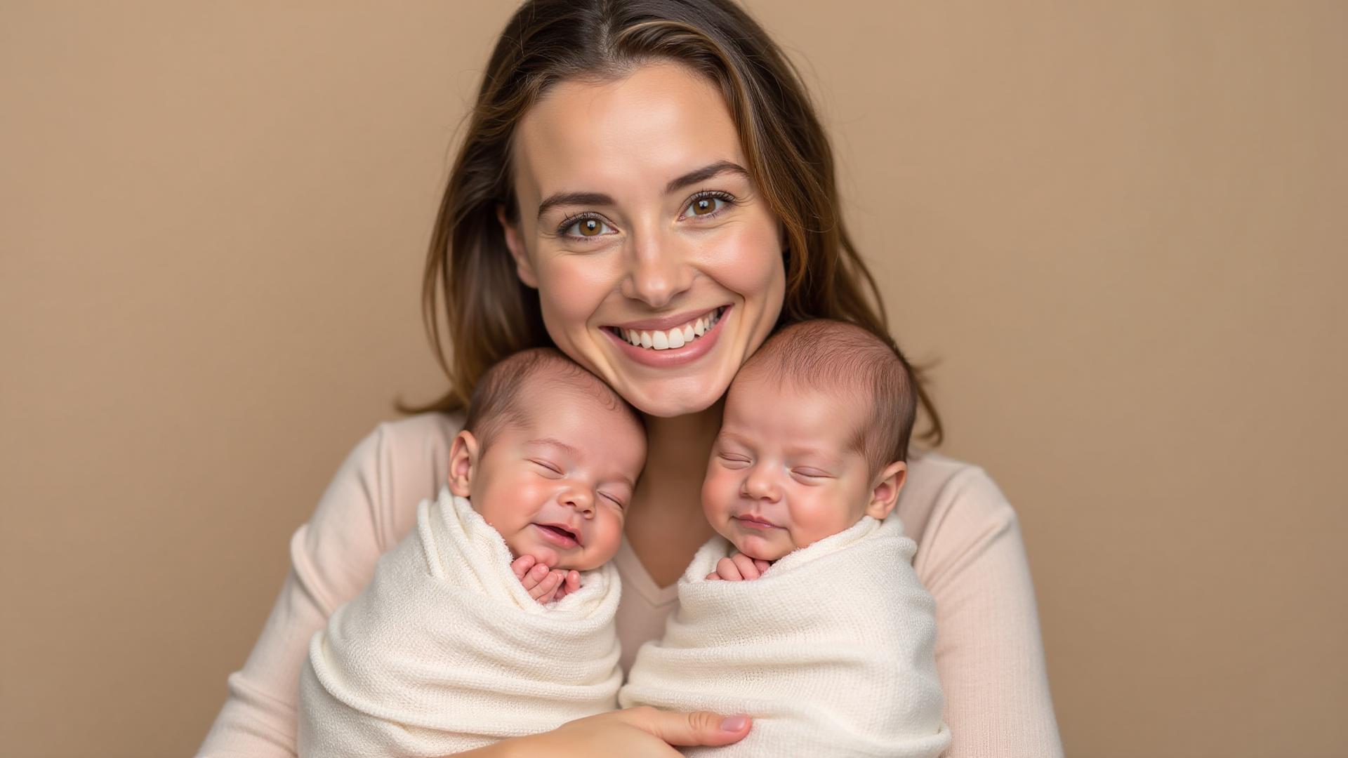 Parents heureux avec des bébés jumeaux